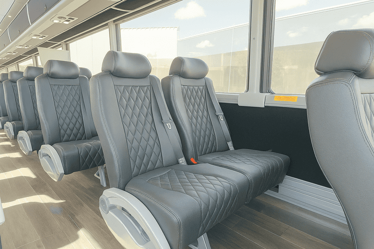 interior of Coach Bus Kansas City charter bus