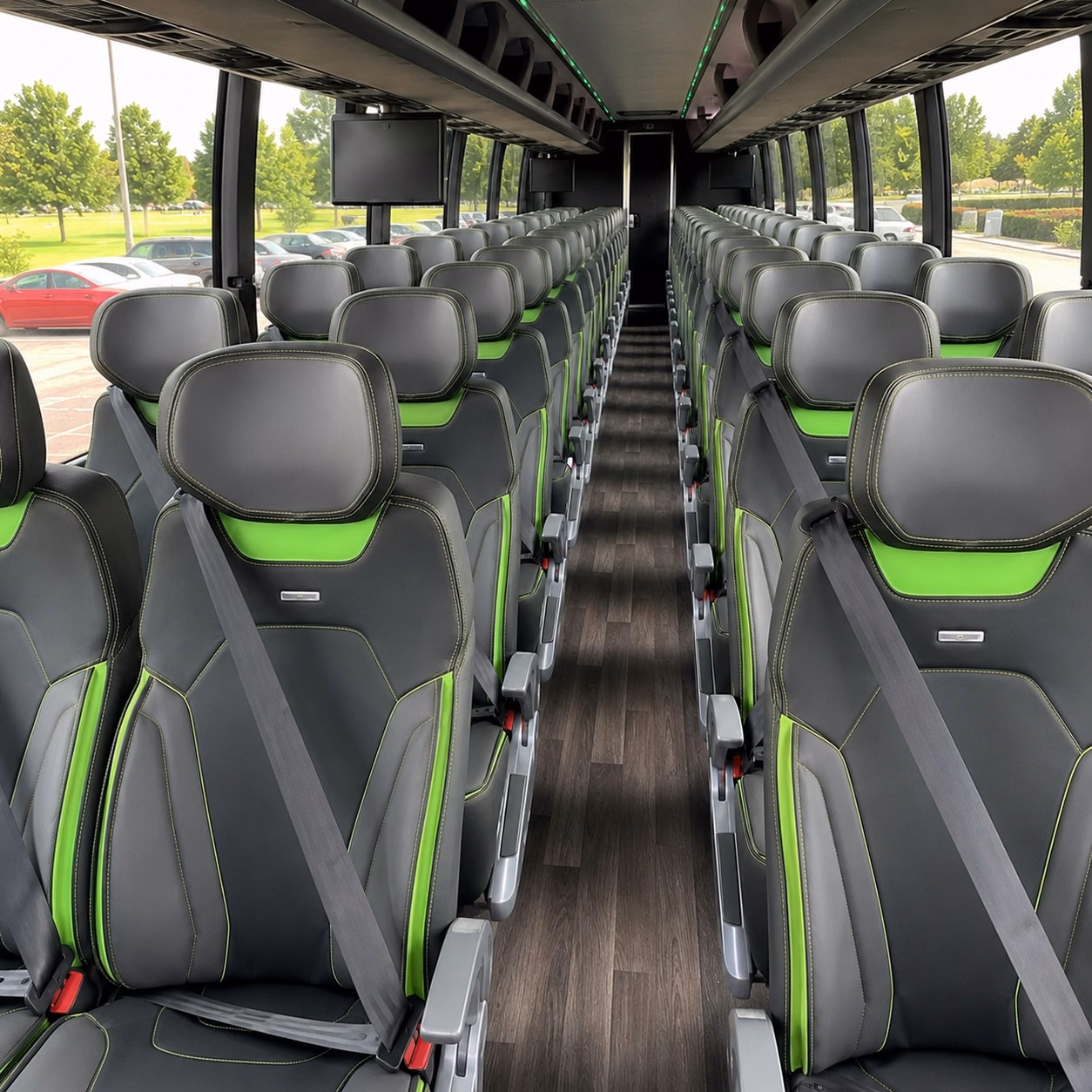 56 passenger charter bus interior